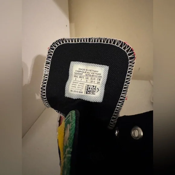 Converse Patchwork High-Top Sneakers Women’s size 7 Men’s size 5 Multicolor - Picture 5 of 5